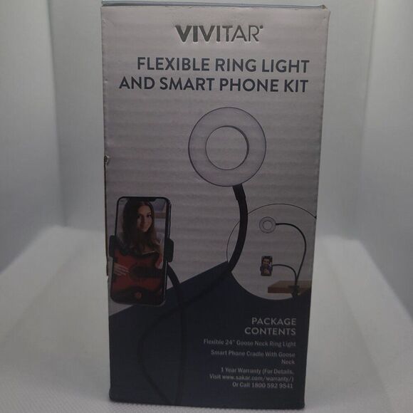 Vivitar Flexible Ring Light and Smart Phone Kit - Vlog Pod cast Essentials- NIB - Picture 3 of 5
